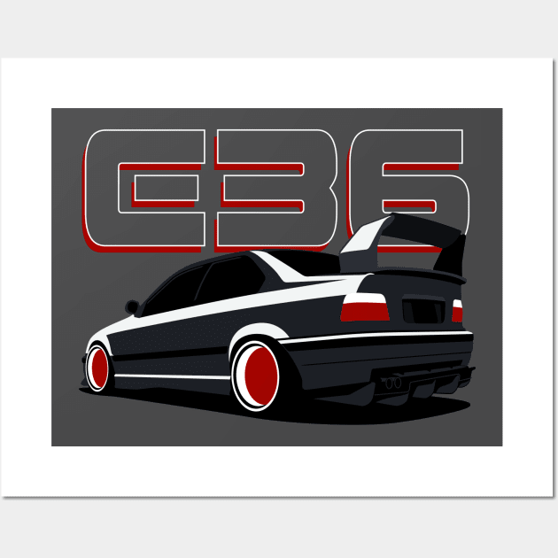 E36 Bimmer minimalist style Wall Art by masjestudio